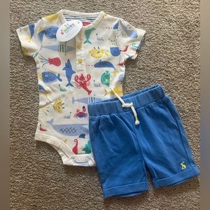 Joules Short Sleeve Onesie & Shorts Set